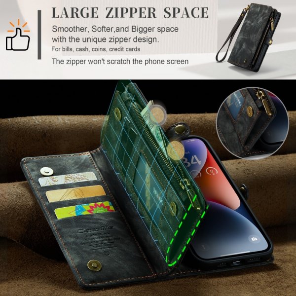 CaseMe iPhone 15 Fodral 008 Series Irrotettava Kuori Musta