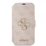 Guess iPhone 15 -kotelo 4G Logo Pinkki