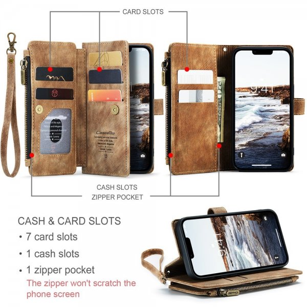 CaseMe iPhone 15 Kotelo C30 Series Ruskea