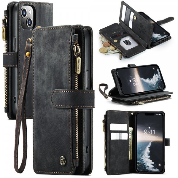 CaseMe iPhone 15 Kotelo C30 Series Musta