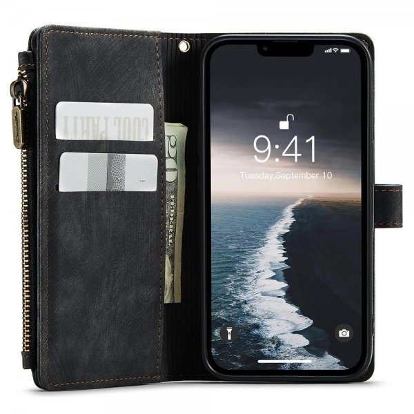 CaseMe iPhone 15 Kotelo C30 Series Musta