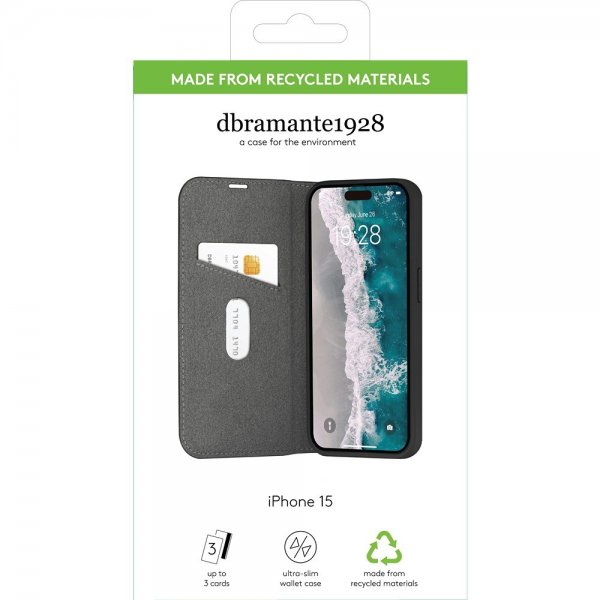 dbramante1928 iPhone 13/14/15/16e/17e Kotelo Oslo Musta