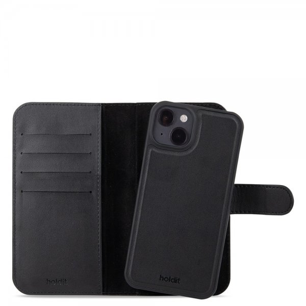 holdit iPhone 15 Kotelo Wallet Case Magnet Plus Musta