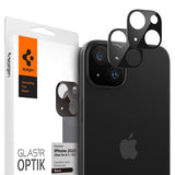 Spigen iPhone 14/15/14 Plus/15 Plus Kameran suojalasi.tR Optik Musta 2 kpl