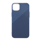 iPhone 15 Kuori Hiilikuitukuvio Sininen Harmaa