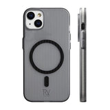 Rvelon iPhone 15 -kuori aaltoilevalla MagSafella, harmaa
