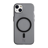 Rvelon iPhone 15 -kuori aaltoilevalla MagSafella, harmaa