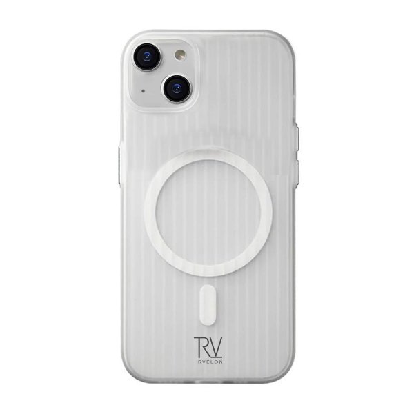 Rvelon iPhone 15 -kuori aaltoilevalla MagSafe-tekniikalla, valkoinen