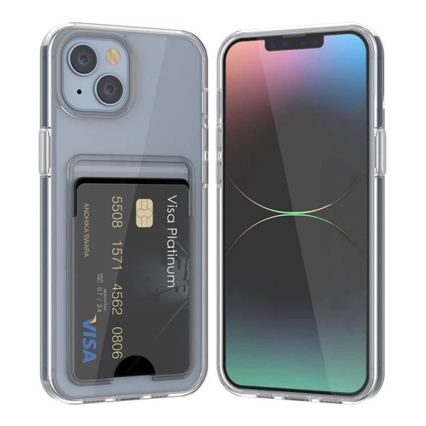 Rvelon iPhone 15 Kuoret Korttipidike Läpinäkyvä