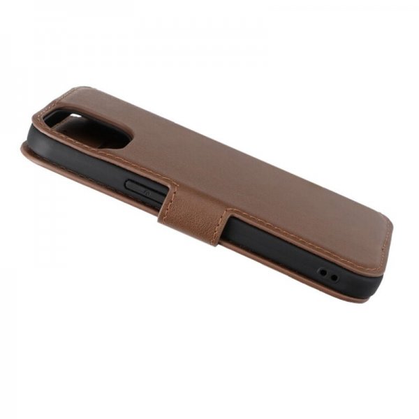 Rvelon iPhone 15 -kotelo, aitoa nahkaa, ruskea
