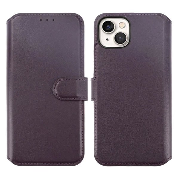 Rvelon iPhone 15 -kotelo, aitoa nahkaa, violetti