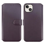 Rvelon iPhone 15 -kotelo, aitoa nahkaa, violetti