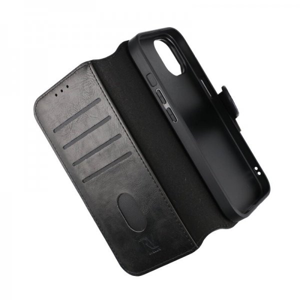 Rvelon iPhone 15 Kotelo Magneettisesti Irrotettava Kuori Musta