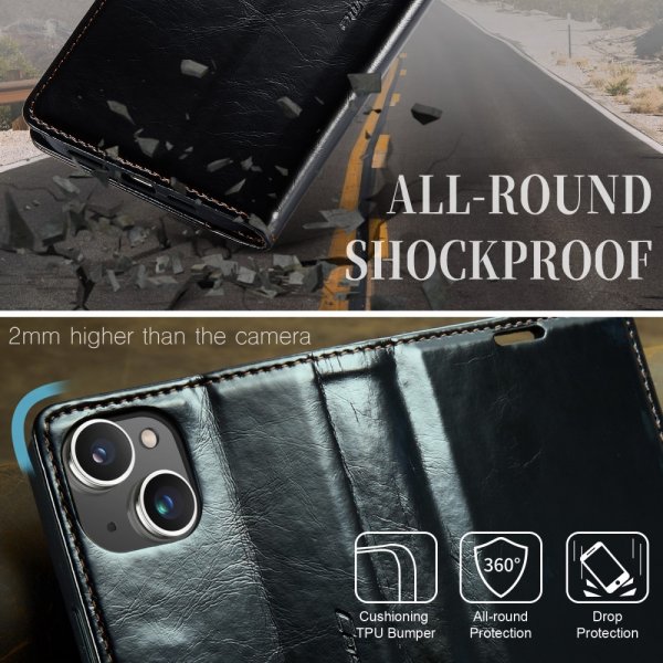 CaseMe iPhone 15 Plus Suojakotelo 003 Series Musta