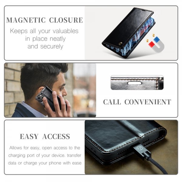 CaseMe iPhone 15 Plus Suojakotelo 003 Series Musta