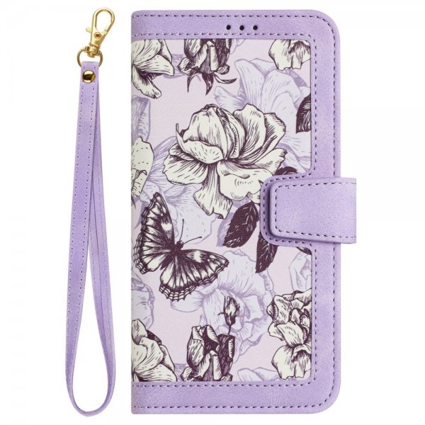 iPhone 15 Plus Suojakuori Kukkakuvio Violetti