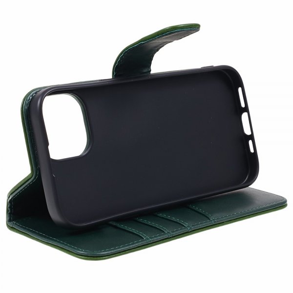 Nordic Covers iPhone 15 Plus Essential Leather -suojakuori, Juniper Green