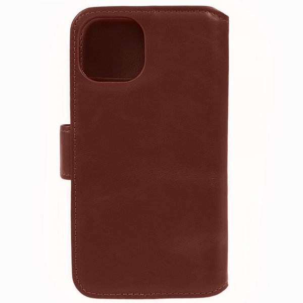 Nordic Covers iPhone 15 Plus Essential Leather -kuori, vaahteranruskea