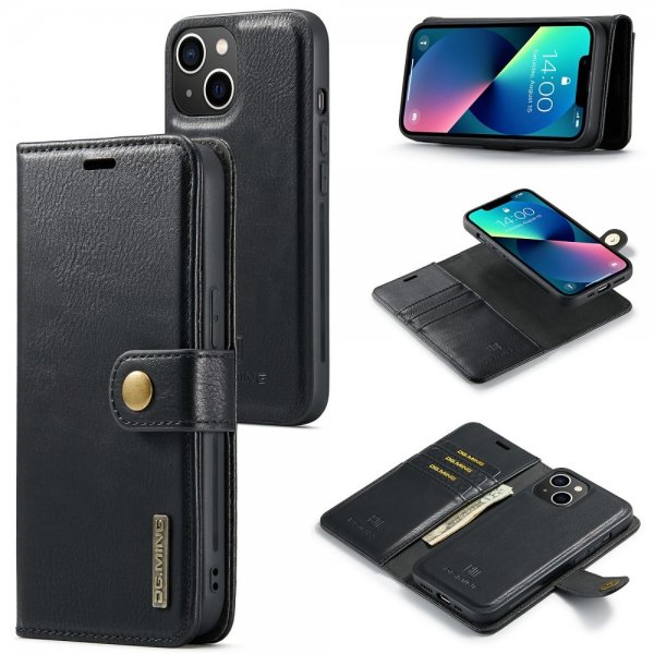 Dg.Ming iPhone 15 Plus -kotelo irrotettavalla kuorella, musta