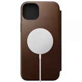Nomad iPhone 15 Plus -kotelo, Modern Leather Folio, ruskea