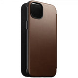 Nomad iPhone 15 Plus -kotelo, Modern Leather Folio, ruskea