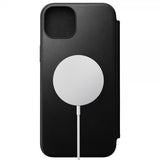 Nomad iPhone 15 Plus Modern Leather Folio -suojakotelo, musta