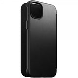 Nomad iPhone 15 Plus Modern Leather Folio -suojakotelo, musta