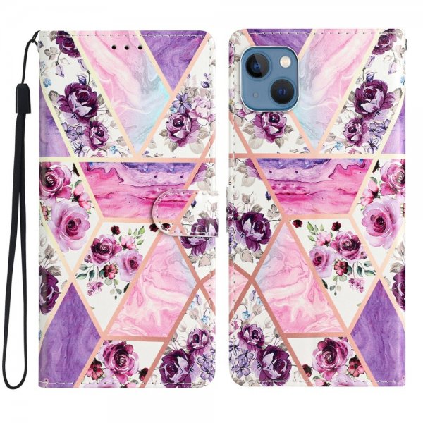iPhone 15 Plus Suojakuori Violeteilla Kukilla
