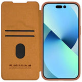 Nillkin iPhone 15 Plus -kotelo, Qin Pro -sarja, ruskea