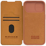 Nillkin iPhone 15 Plus -kotelo, Qin Pro -sarja, ruskea