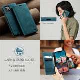 CaseMe iPhone 15 Plus Retro Flip Bensiininsininen Kotelo