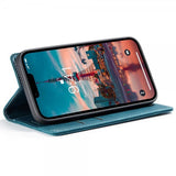 CaseMe iPhone 15 Plus Retro Flip Bensiininsininen Kotelo