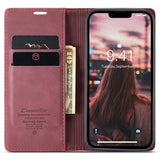 CaseMe iPhone 15 Plus Retro Flip Punainen