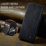 CaseMe iPhone 15 Plus Suojakotelo Retro Flip Musta