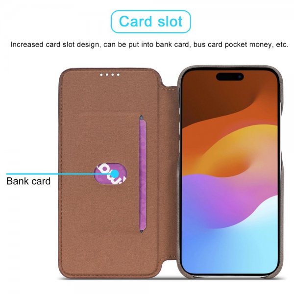 Lc.Imeeke iPhone 15 Plus Suojakotelo Retro Kahvi