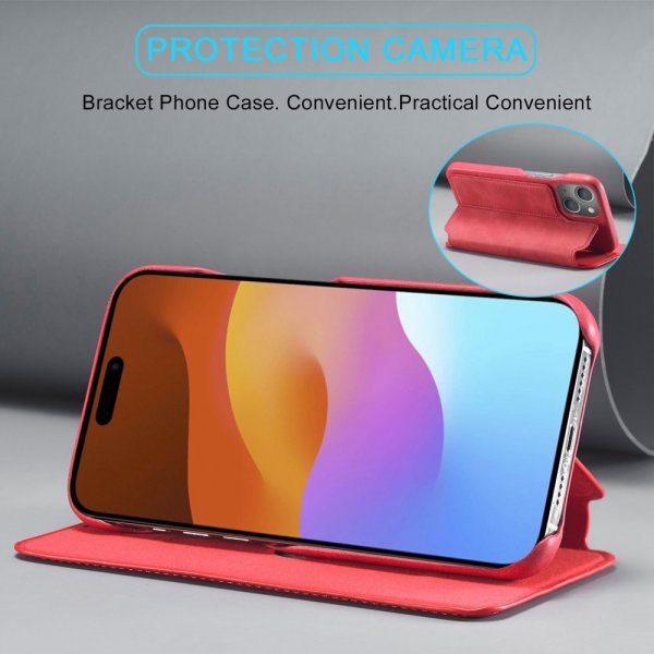 Lc.Imeeke iPhone 15 Plus Retro Punainen Kotelo