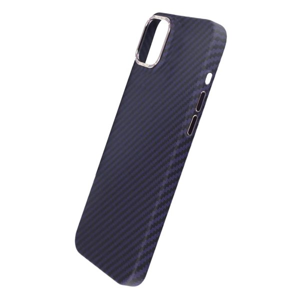 iPhone 15 Plus Suojakuori Hiilikuitukuviointi Violetti