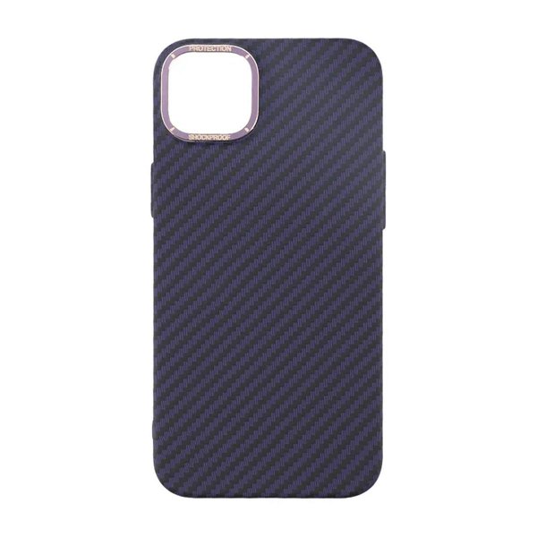 iPhone 15 Plus Suojakuori Hiilikuitukuviointi Violetti