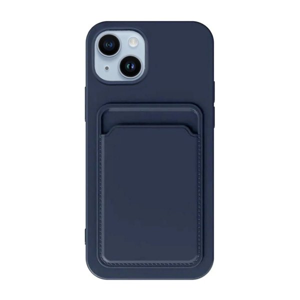 iPhone 15 Plus Suojakuori Korttipidikkeellä Sininen