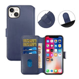 Rvelon iPhone 15 Plus Kotelo Aitoa Nahkaa Sininen
