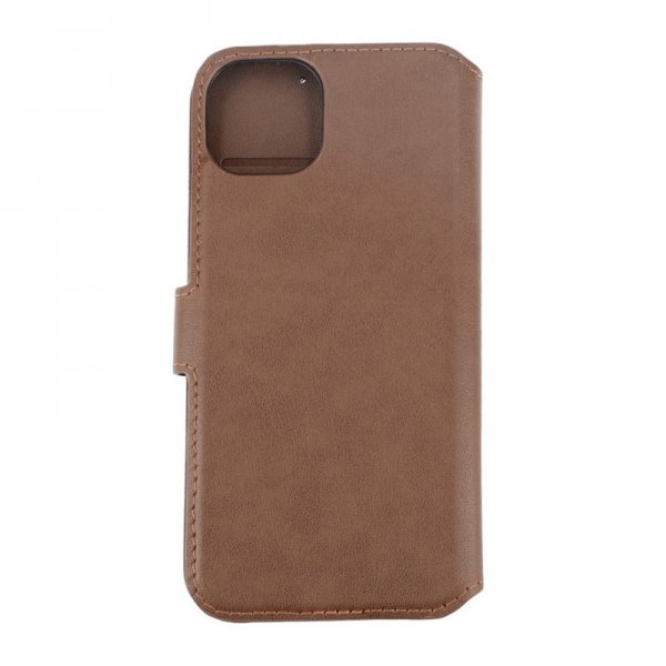 Rvelon iPhone 15 Plus Kotelo Aitoa Nahkaa Ruskea