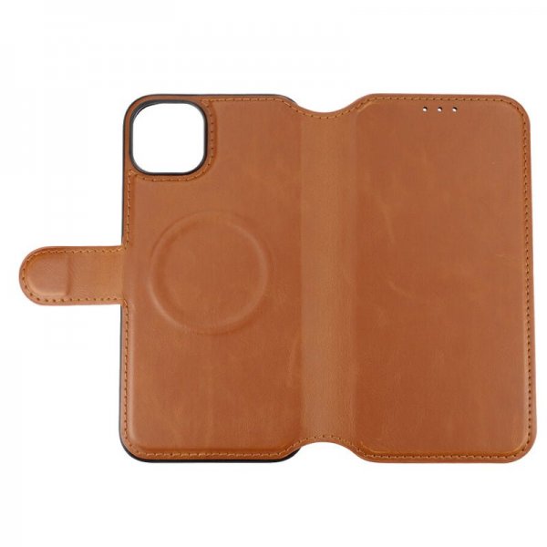 Rvelon iPhone 15 Plus Kotelo 4 Korttipaikkaa MagSafe Ruskea