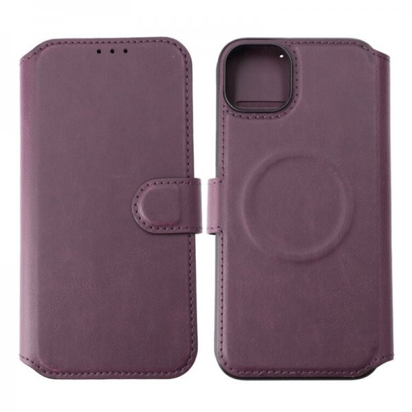 Rvelon iPhone 15 Plus -kotelo, 4 korttipaikkaa, MagSafe, violetti