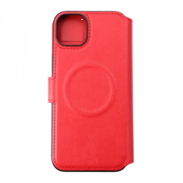 Rvelon iPhone 15 Plus -kotelo, 4 korttipaikkaa, MagSafe, punainen