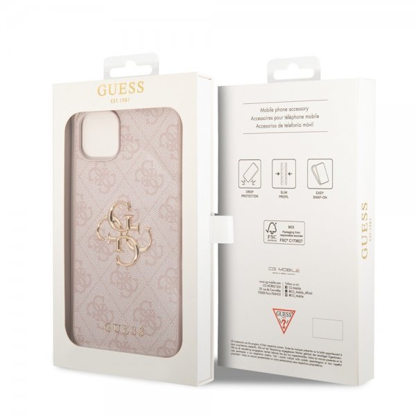 Guess iPhone 15 Plus Suojakuori 4G Logo Roosa
