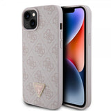 Guess iPhone 15 Plus Suojakuori 4G Metal Triangle Strass Vaaleanpunainen