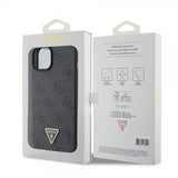 Guess iPhone 15 Plus Suojakuori 4G Metal Triangle Strass Musta