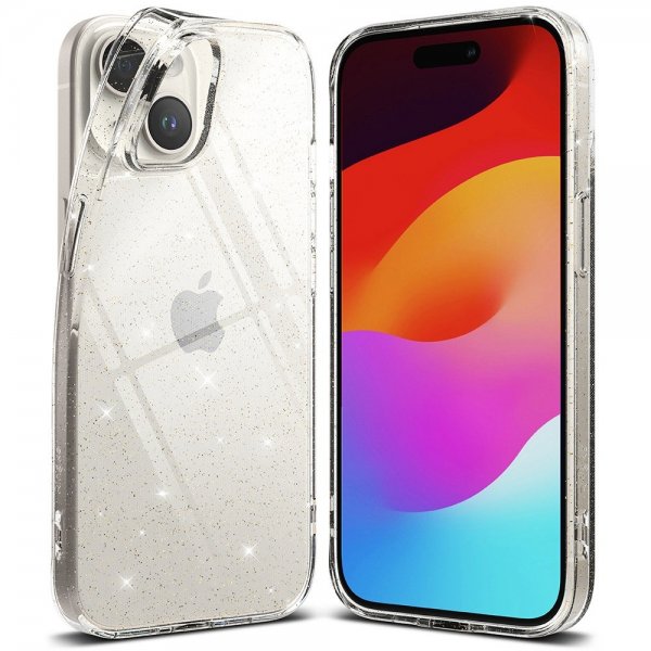 Ringke iPhone 15 Plus Suojakuori Air Glitter Clear