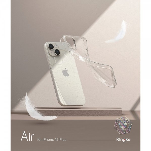 Ringke iPhone 15 Plus Suojakuori Air Glitter Clear