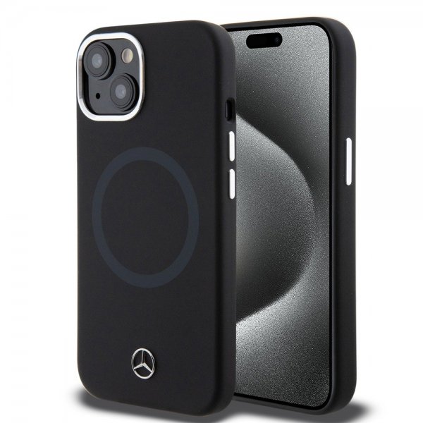 Mercedes Benz iPhone 15 Plus Suojakuori Bicolor MagSafe Musta